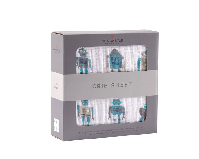 Robot Fitted Crib Sheet | Ninja Toddler