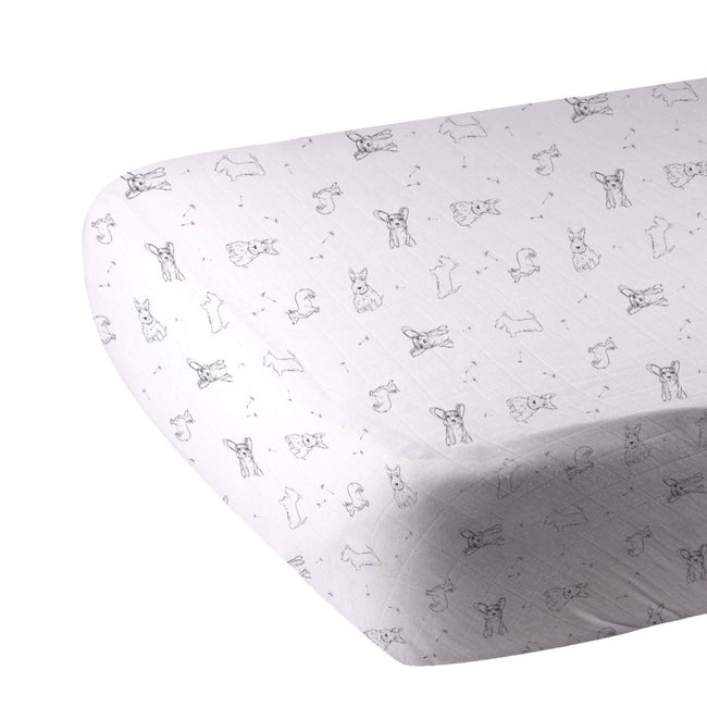 Corgi Bamboo Muslin Crib Sheet | Ninja Toddler