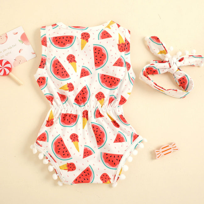 Watermelon Summer Baby Girl Romper