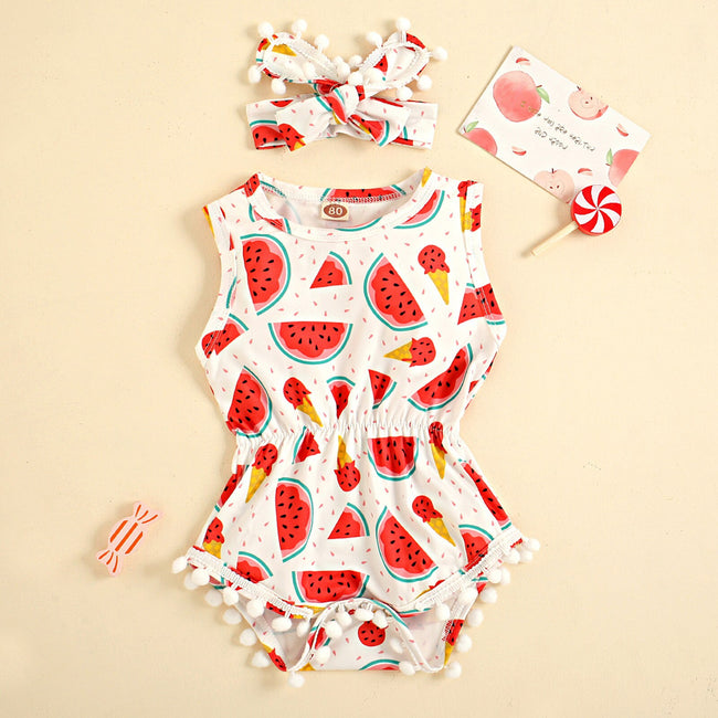 Watermelon Summer Baby Girl Romper