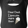 Dear Dad Icecream Baby Bib - Black | Ninja Toddler