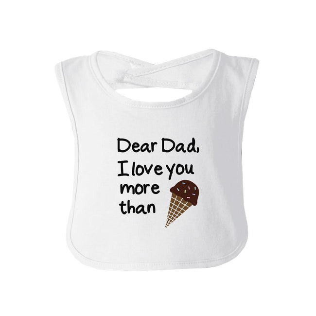 Dear Dad Icecream Baby Bib - White | Ninja Toddler