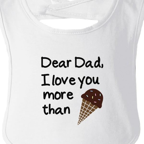 Dear Dad Icecream Baby Bib - White | Ninja Toddler