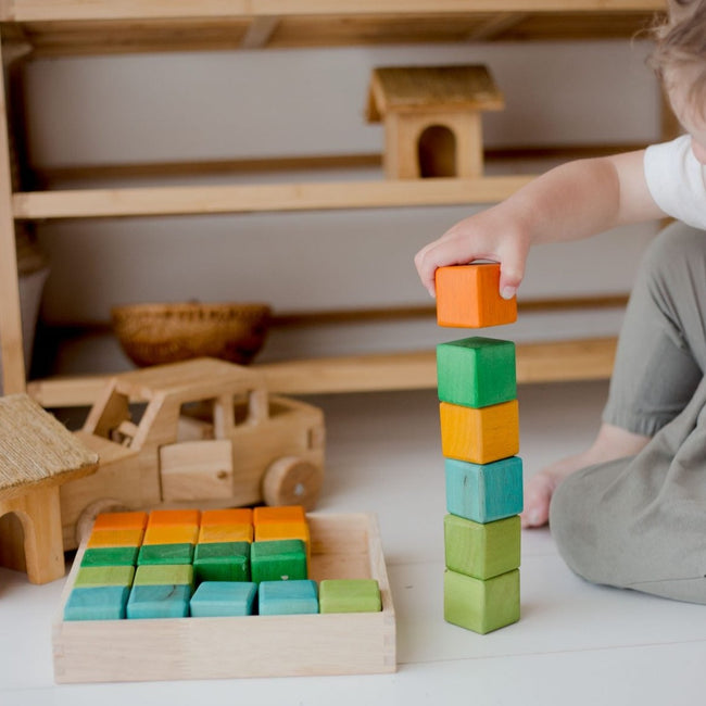 Colored Wooden Blocks | Ninja Toddler