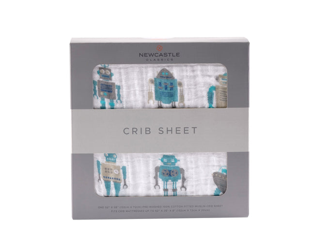 Robot Fitted Crib Sheet | Ninja Toddler